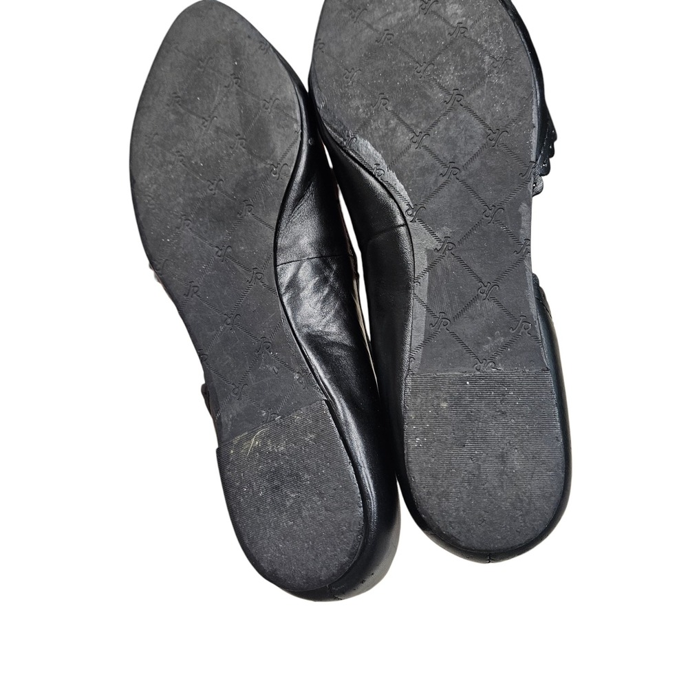 Jack Rogers Flats Womens 8 Black Leather Scalloped Pointed Toe d'Orsay Classic - Picture 5 of 14